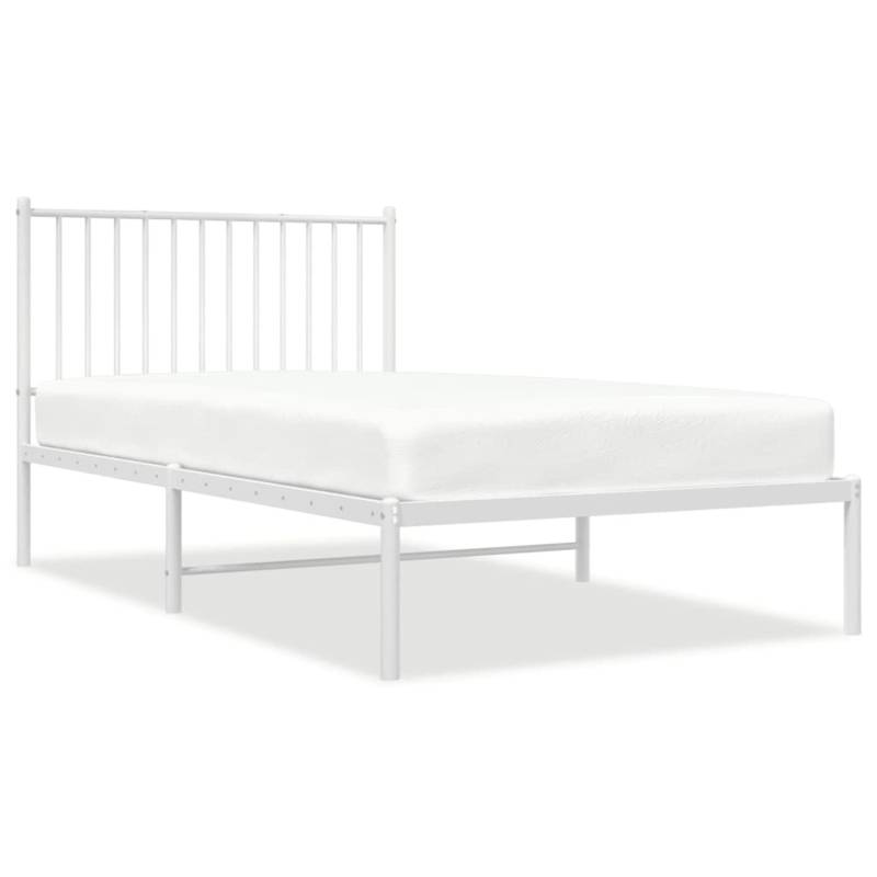 vidaXL Bettgestell mit Kopfteil Metall Weiß 100x190 cm Modell 11629516 von VIDAXL