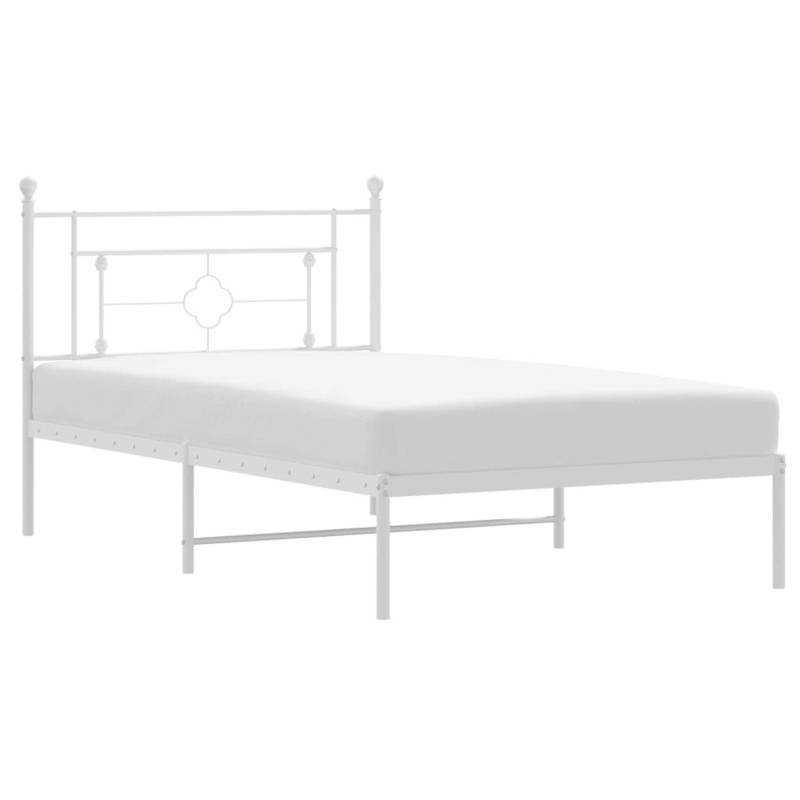 vidaXL Bettgestell mit Kopfteil Metall Weiß 107x203 cm Modell 51929997 von VIDAXL