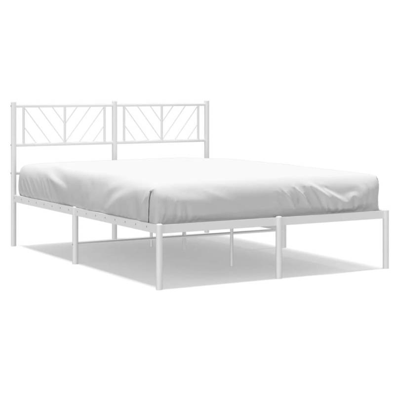 vidaXL Bettgestell mit Kopfteil Metall Weiß 140x200 cm Modell 131897681 von VIDAXL