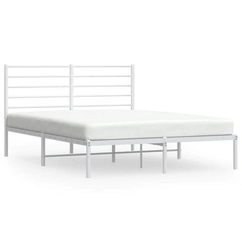vidaXL Bettgestell mit Kopfteil Metall Weiß 150x200 cm Modell 11741389 von VIDAXL