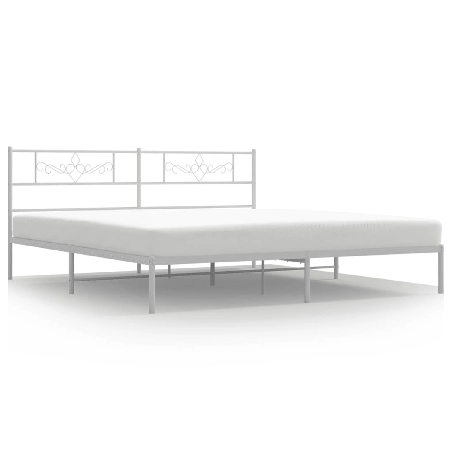 vidaXL Bettgestell mit Kopfteil Metall Weiß 183x213 cm Modell 161898990 vidaXL Bettgestell mit Kopfteil Metall Weiß 183x213 cm Modell 161898990 von VIDAXL