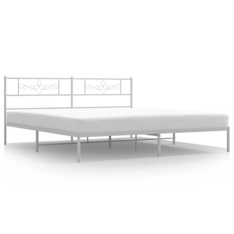 vidaXL Bettgestell mit Kopfteil Metall Weiß 183x213 cm Modell 161898990 von VIDAXL