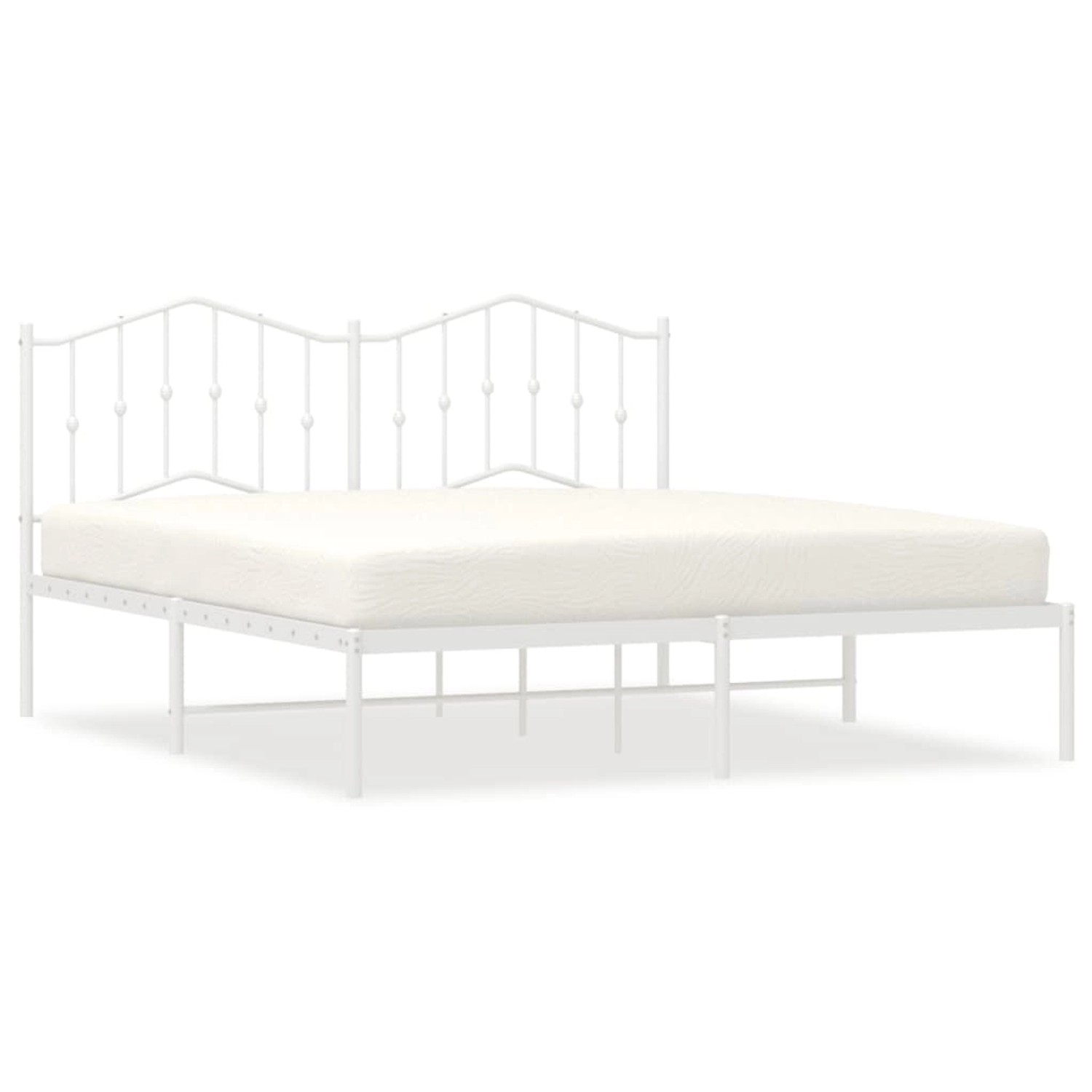 vidaXL Bettgestell mit Kopfteil Metall Weiß 183x213 cm Modell 191926691 vidaXL Bettgestell mit Kopfteil Metall Weiß 183x213 cm Modell 191926691 von VIDAXL