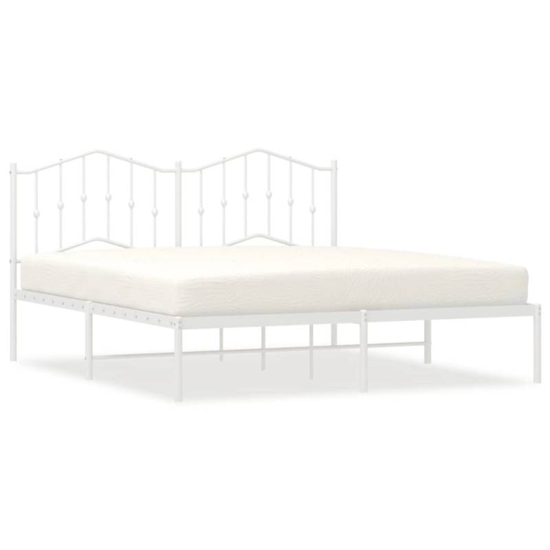 vidaXL Bettgestell mit Kopfteil Metall Weiß 183x213 cm Modell 191926691 von VIDAXL