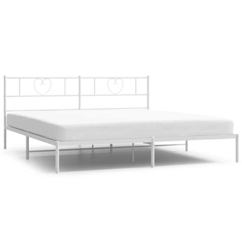 vidaXL Bettgestell mit Kopfteil Metall Weiß 193x203 cm Modell 91887120 von VIDAXL