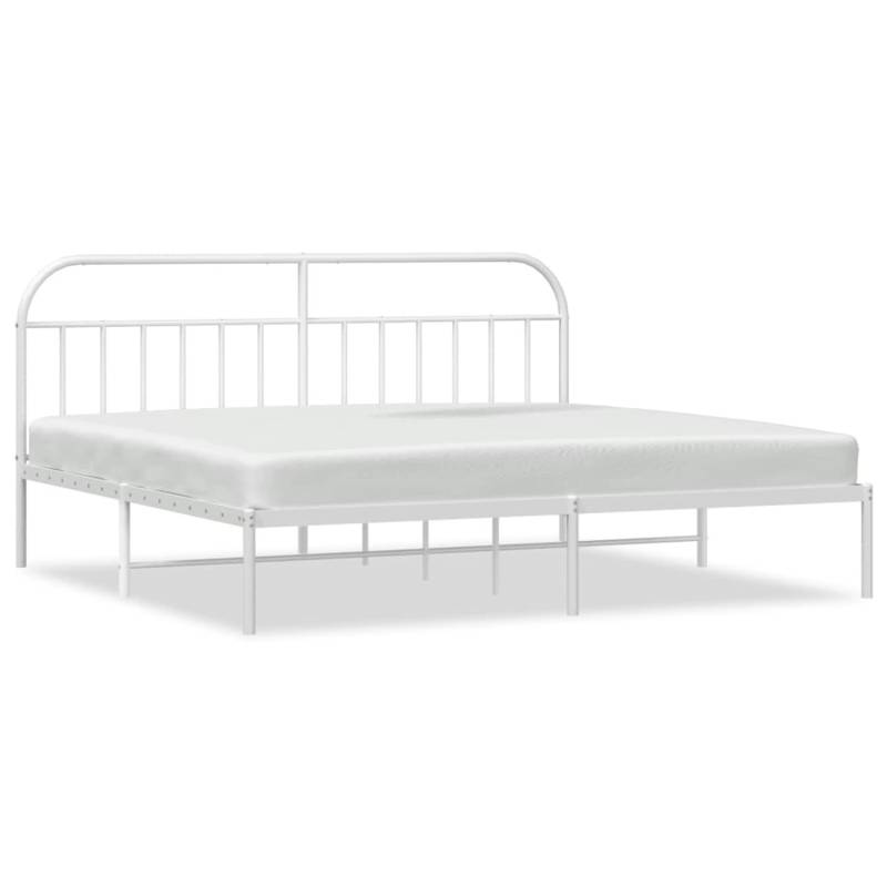 vidaXL Bettgestell mit Kopfteil Metall Weiß 200x200 cm Modell 61741241 von VIDAXL