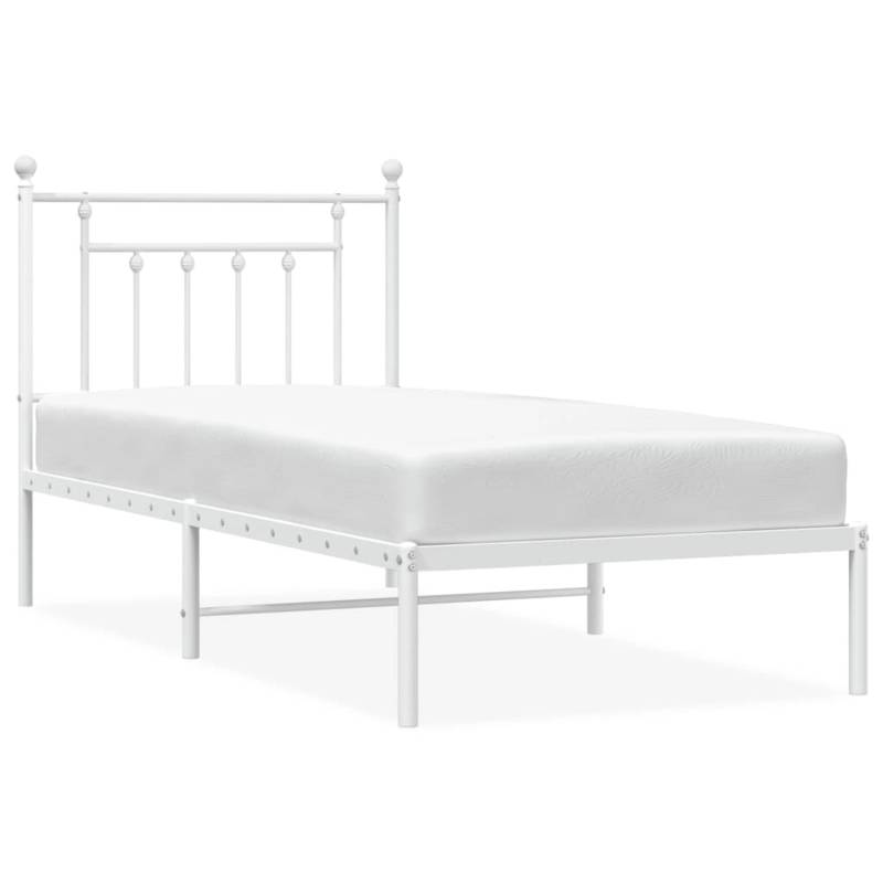 vidaXL Bettgestell mit Kopfteil Metall Weiß 90x190 cm Modell 21851931 von VIDAXL