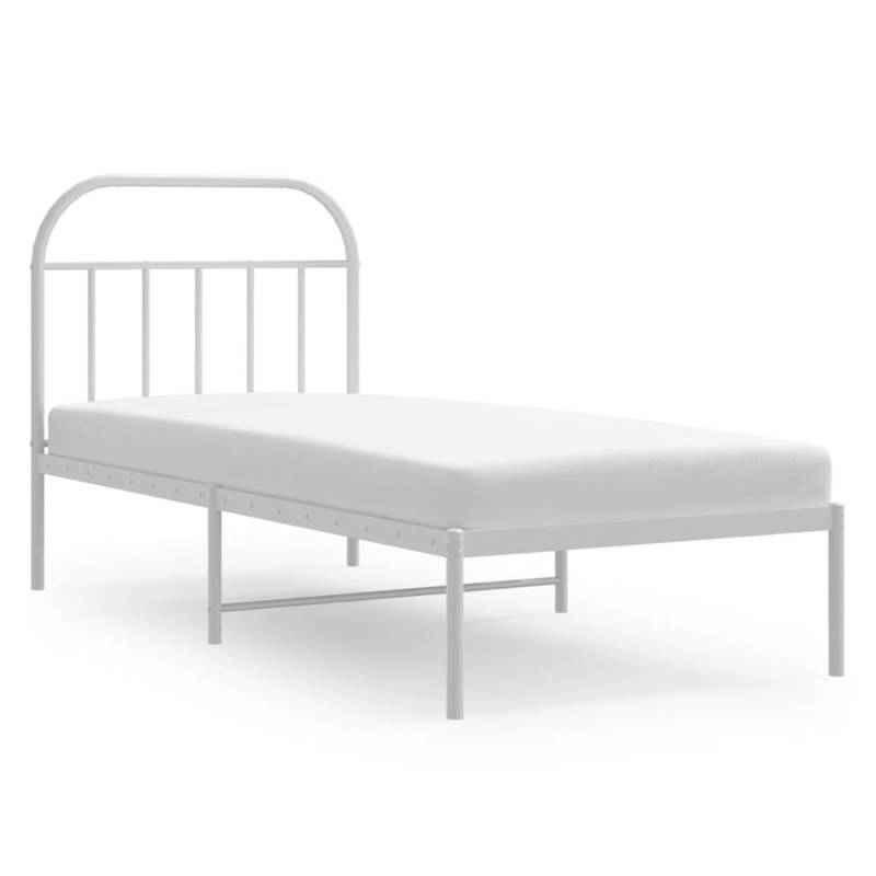 vidaXL Bettgestell mit Kopfteil Metall Weiß 90x190 cm Modell 61741410 von VIDAXL