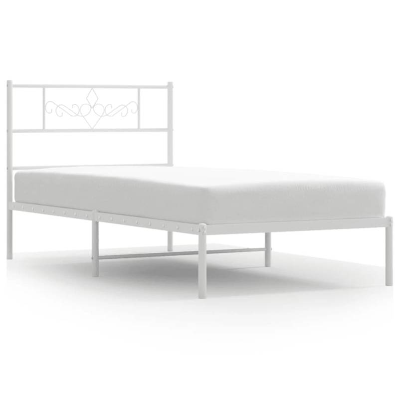 vidaXL Bettgestell mit Kopfteil Metall Weiß 90x200 cm Modell 111898987 von VIDAXL