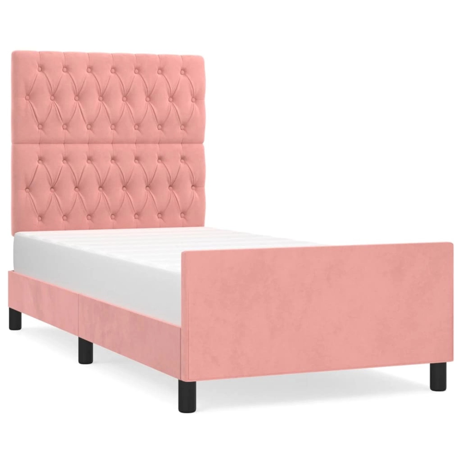 vidaXL Bettgestell mit Kopfteil Rosa 100x200 cm Samt Modell 41366670 vidaXL Bettgestell mit Kopfteil Rosa 100x200 cm Samt Modell 41366670 von VIDAXL