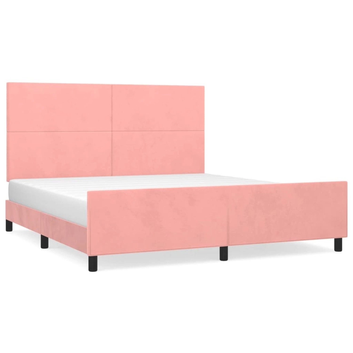 vidaXL Bettgestell mit Kopfteil Rosa 160x200 cm Samt Modell 41395841 von VIDAXL