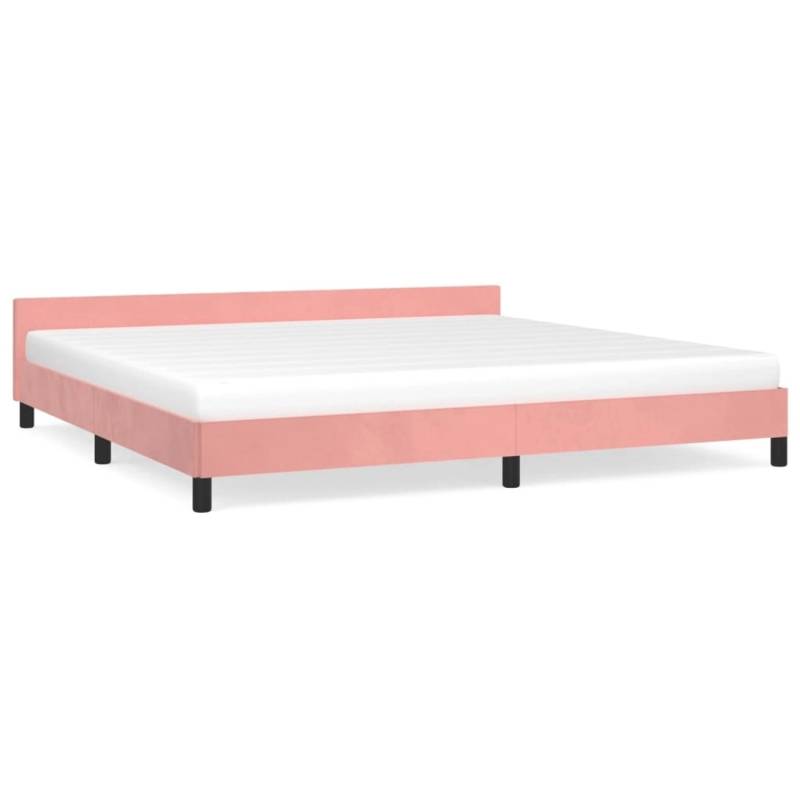 vidaXL Bettgestell mit Kopfteil Rosa 200x200 cm Samt Modell 41368146 von VIDAXL
