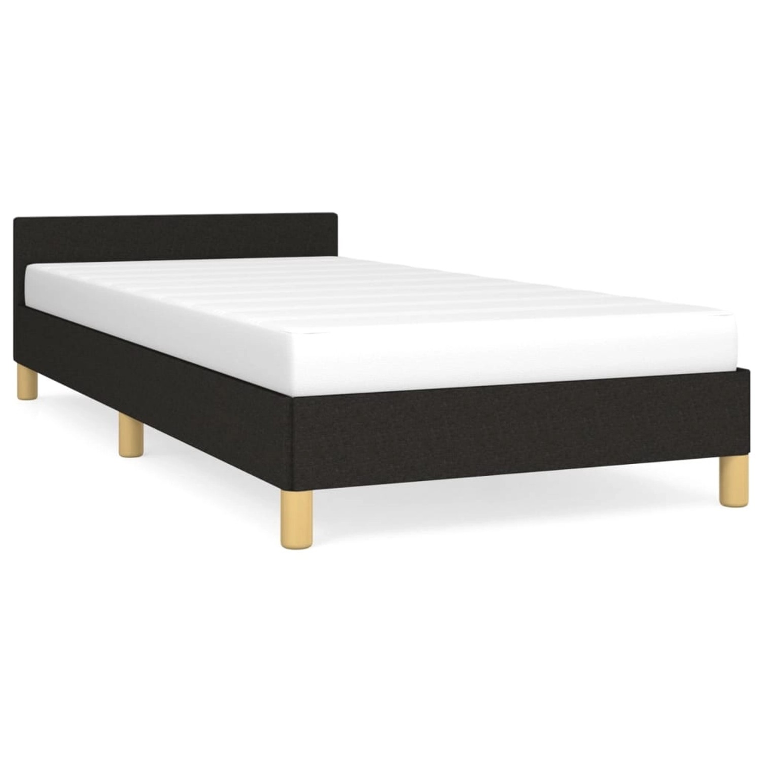 vidaXL Bettgestell mit Kopfteil Schwarz 100x200 cm Stoff Modell 11377463 vidaXL Bettgestell mit Kopfteil Schwarz 100x200 cm Stoff Modell 11377463 von VIDAXL