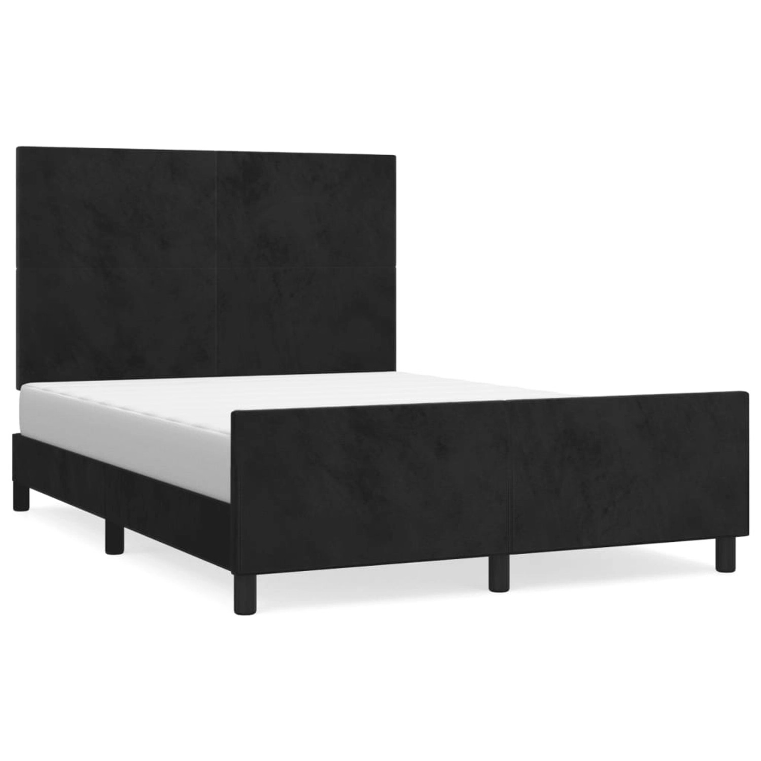 vidaXL Bettgestell mit Kopfteil Schwarz 140x190 cm Samt Modell 41366667 von VIDAXL