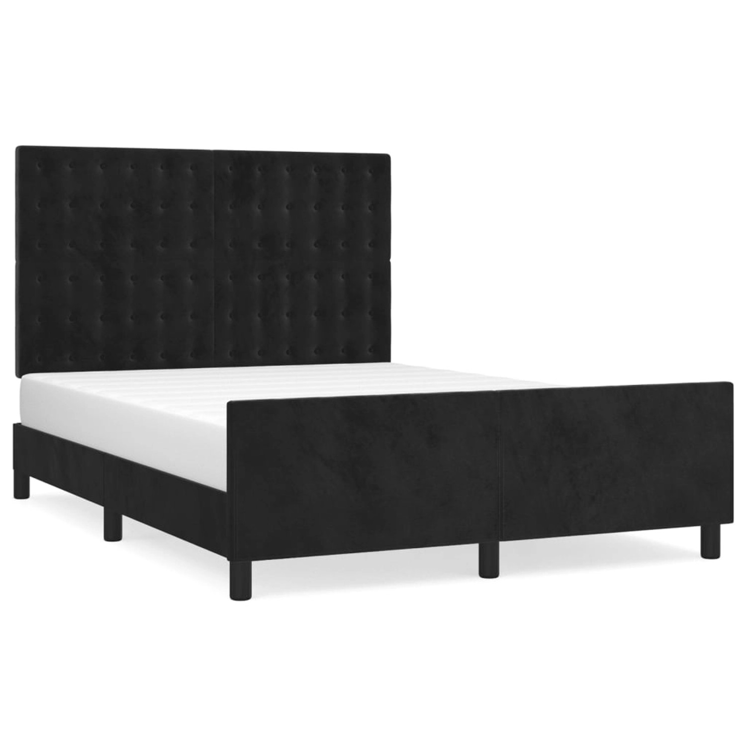 vidaXL Bettgestell mit Kopfteil Schwarz 140x200 cm Samt Modell 31357428 vidaXL Bettgestell mit Kopfteil Schwarz 140x200 cm Samt Modell 31357428 von VIDAXL