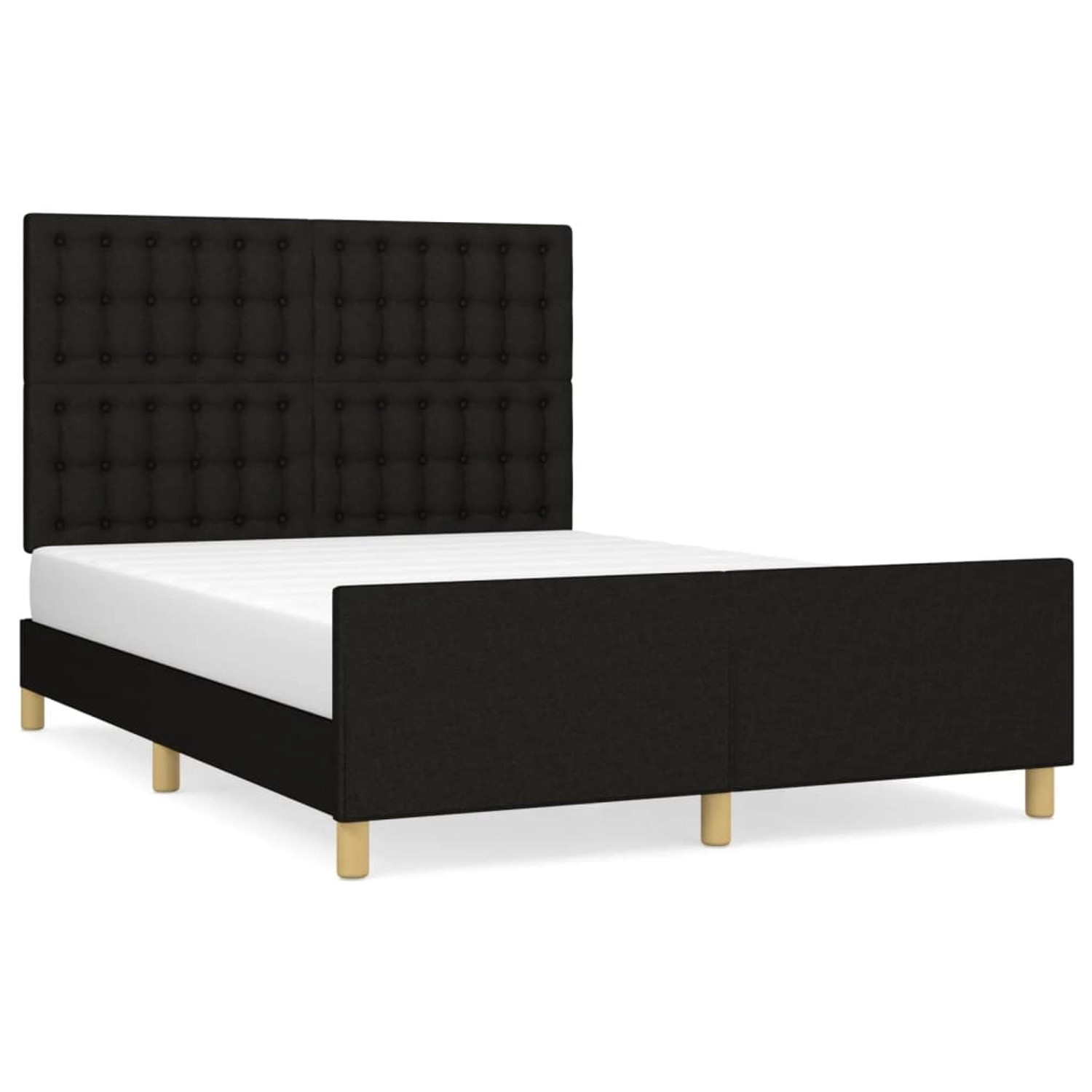 vidaXL Bettgestell mit Kopfteil Schwarz 140x200 cm Stoff Modell 21357263 vidaXL Bettgestell mit Kopfteil Schwarz 140x200 cm Stoff Modell 21357263 von VIDAXL