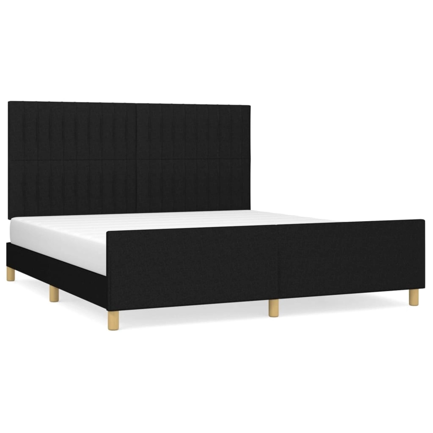 vidaXL Bettgestell mit Kopfteil Schwarz 160x200 cm Stoff Modell 31347789 von VIDAXL