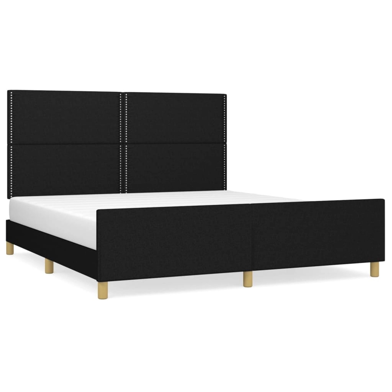 vidaXL Bettgestell mit Kopfteil Schwarz 180x200 cm Stoff Modell 31347920 vidaXL Bettgestell mit Kopfteil Schwarz 180x200 cm Stoff Modell 31347920 von VIDAXL