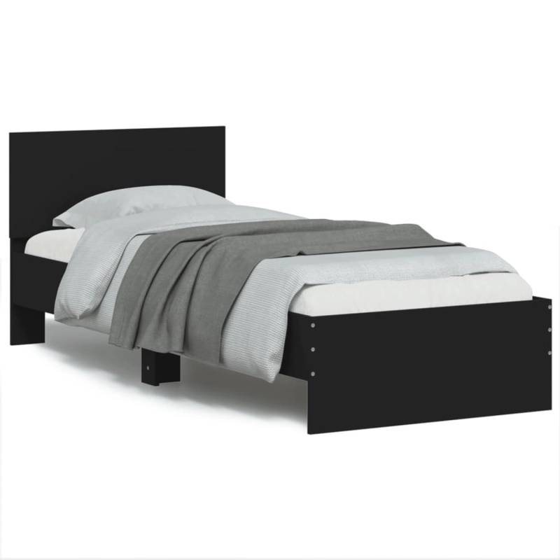 vidaXL Bettgestell mit Kopfteil Schwarz 75x190 cm Holzwerkstoff Modell 11938610 von VIDAXL