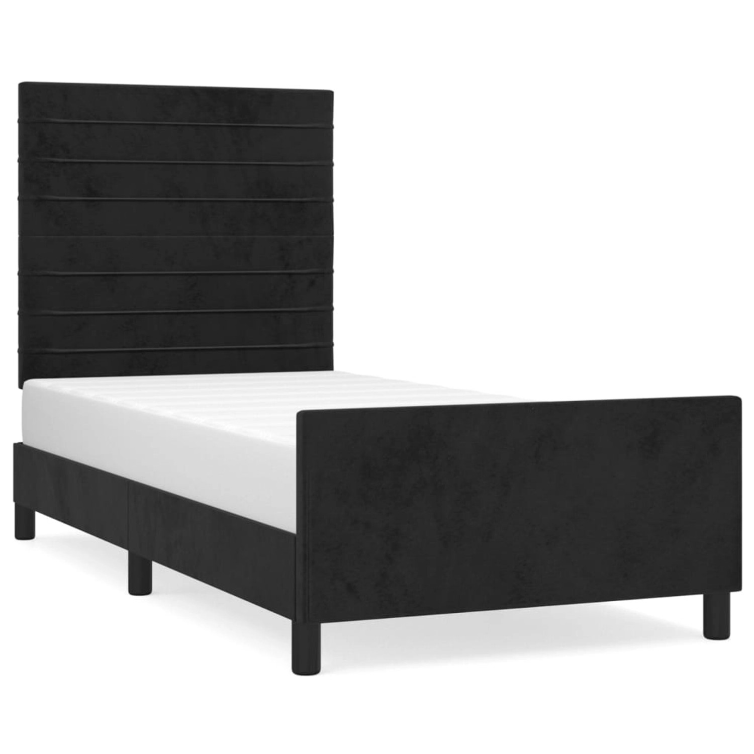 vidaXL Bettgestell mit Kopfteil Schwarz 80x200 cm Samt Modell 41357388 vidaXL Bettgestell mit Kopfteil Schwarz 80x200 cm Samt Modell 41357388 von VIDAXL