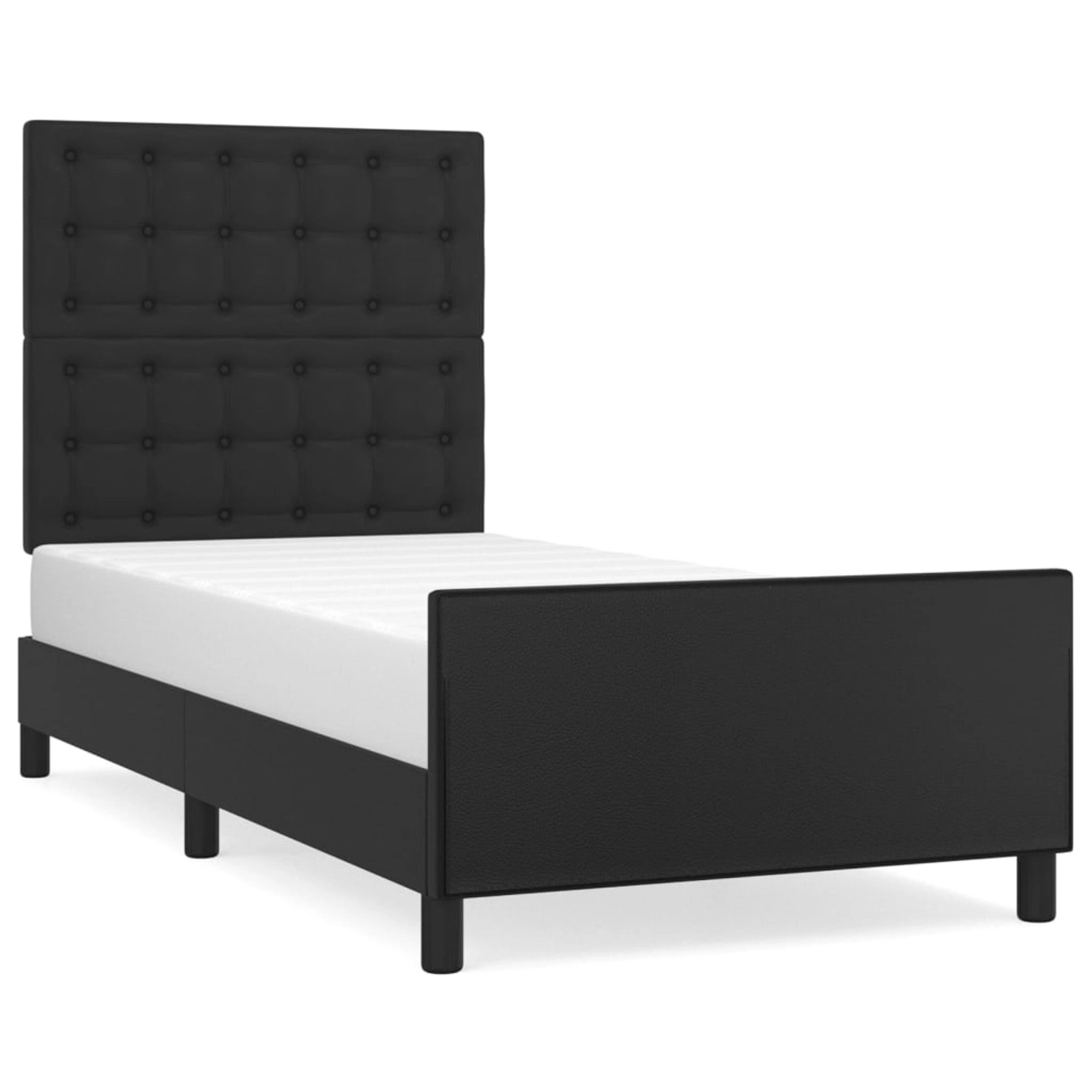 vidaXL Bettgestell mit Kopfteil Schwarz 90x190 cm Kunstleder Modell 41358651 vidaXL Bettgestell mit Kopfteil Schwarz 90x190 cm Kunstleder Modell 41358651 von VIDAXL