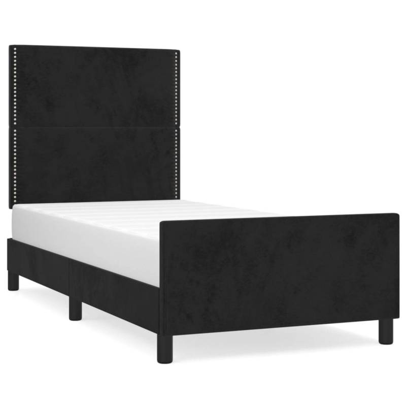 vidaXL Bettgestell mit Kopfteil Schwarz 90x190 cm Samt Modell 21357343 von VIDAXL
