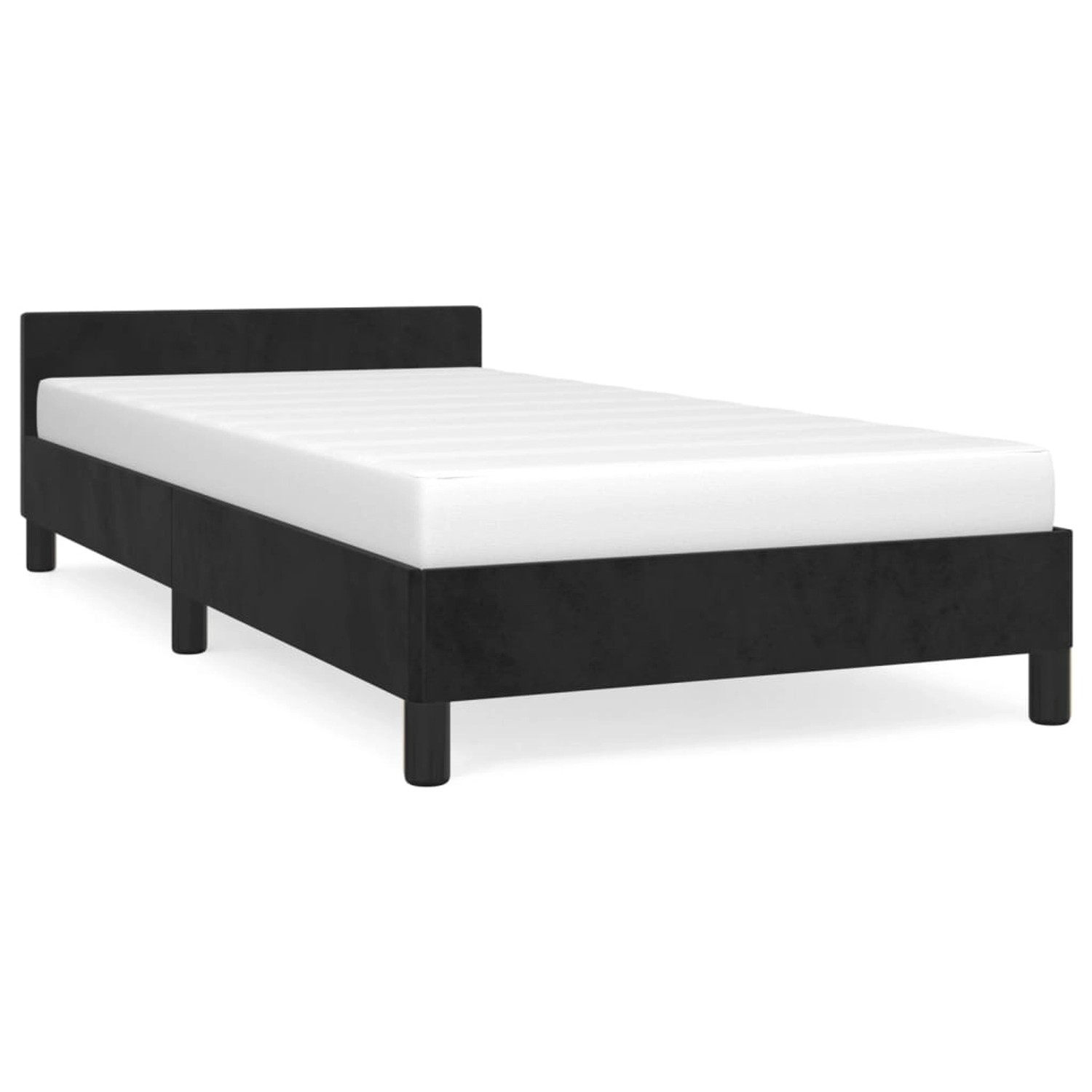 vidaXL Bettgestell mit Kopfteil Schwarz 90x190 cm Samt Modell 51400125 vidaXL Bettgestell mit Kopfteil Schwarz 90x190 cm Samt Modell 51400125 von VIDAXL
