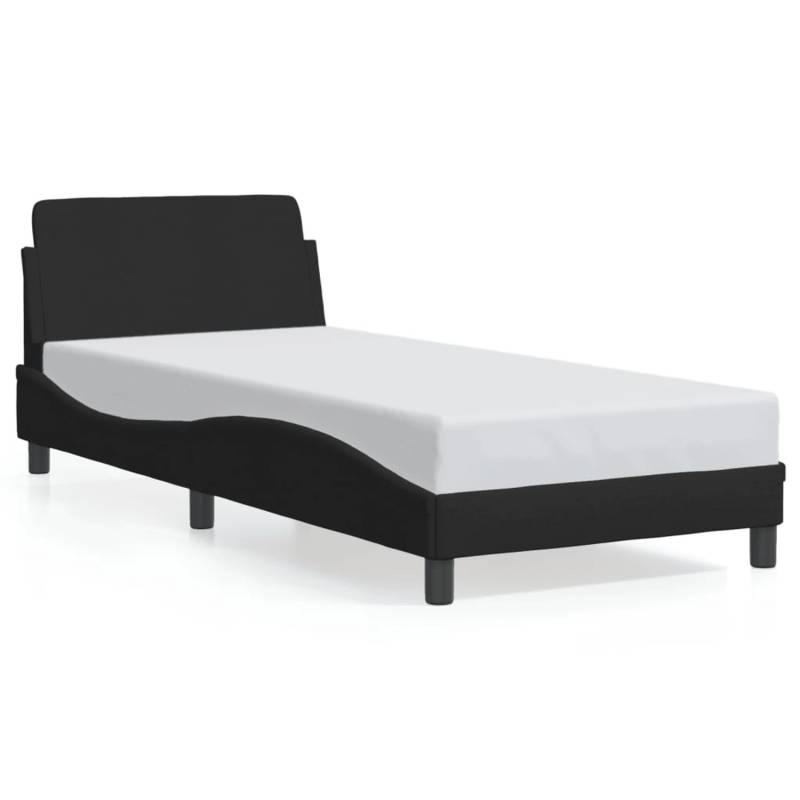 vidaXL Bettgestell mit Kopfteil Schwarz 90x190 cm Stoff Modell 81956417 von VIDAXL