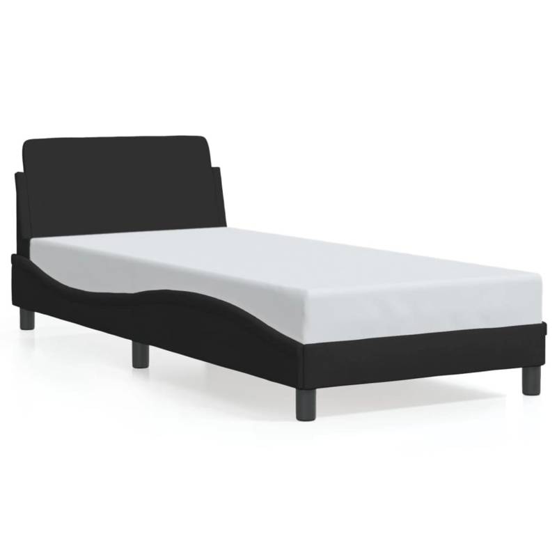 vidaXL Bettgestell mit Kopfteil Schwarz 90x200 cm Stoff Modell 21957045 von VIDAXL