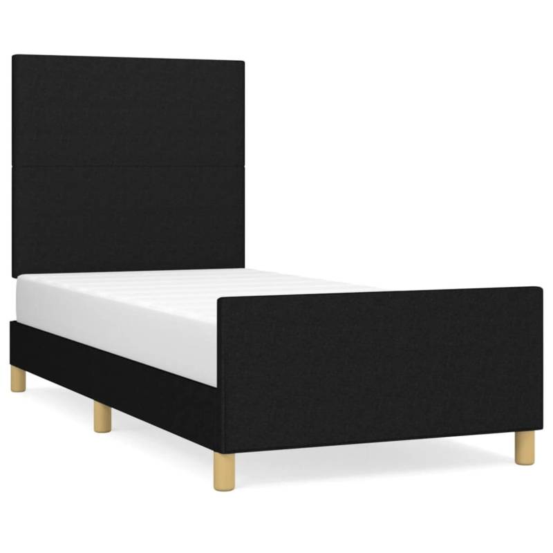 vidaXL Bettgestell mit Kopfteil Schwarz 90x200 cm Stoff Modell 31388512 von VIDAXL
