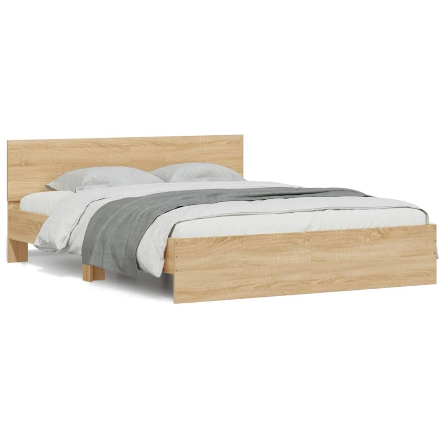 vidaXL Bettgestell mit Kopfteil Sonoma-Eiche 150x200 cm1935974 von VIDAXL