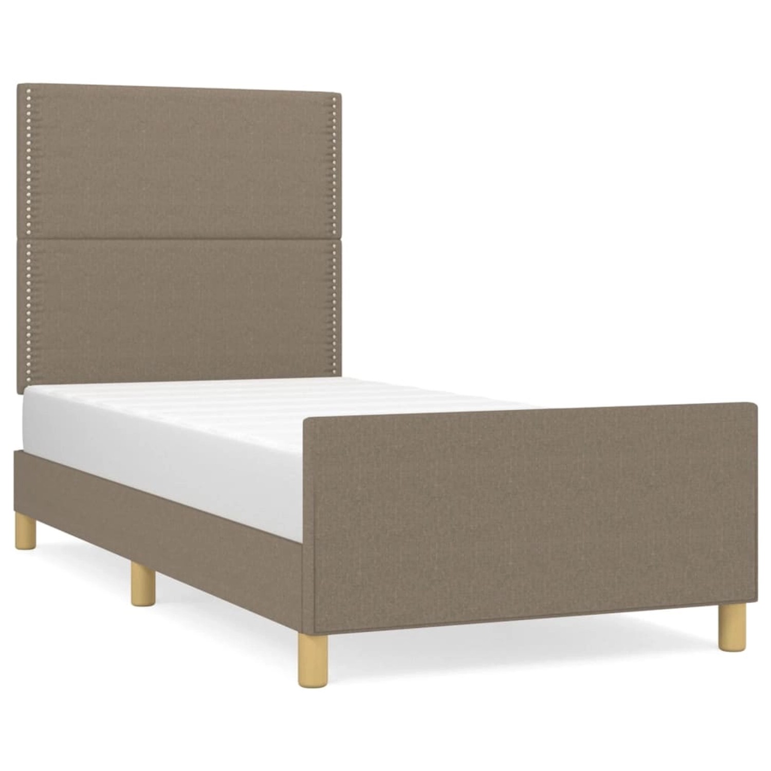 vidaXL Bettgestell mit Kopfteil Taupe 100x200 cm Stoff Modell 31398856 von VIDAXL