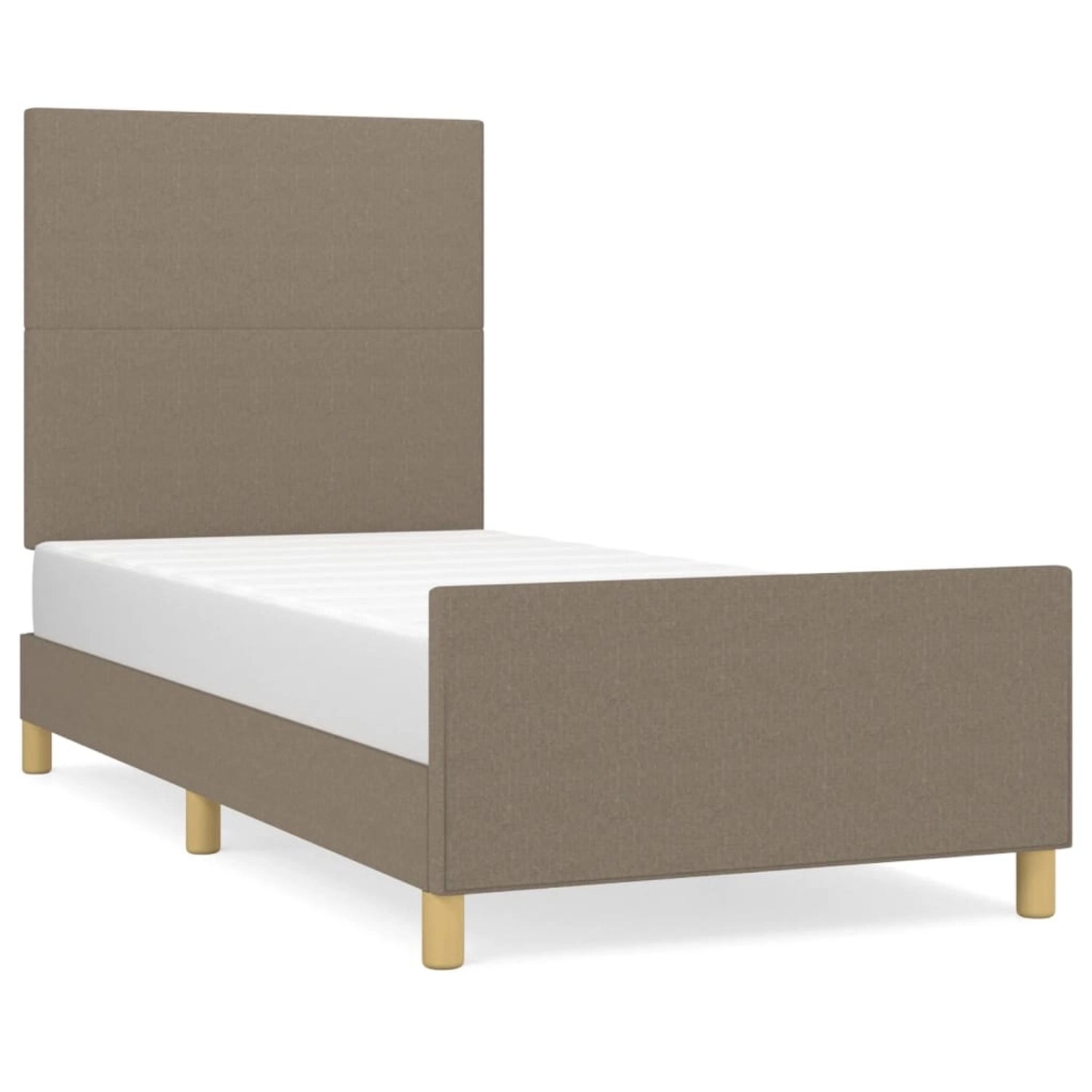 vidaXL Bettgestell mit Kopfteil Taupe 100x200 cm Stoff Modell 51398184 vidaXL Bettgestell mit Kopfteil Taupe 100x200 cm Stoff Modell 51398184 von VIDAXL
