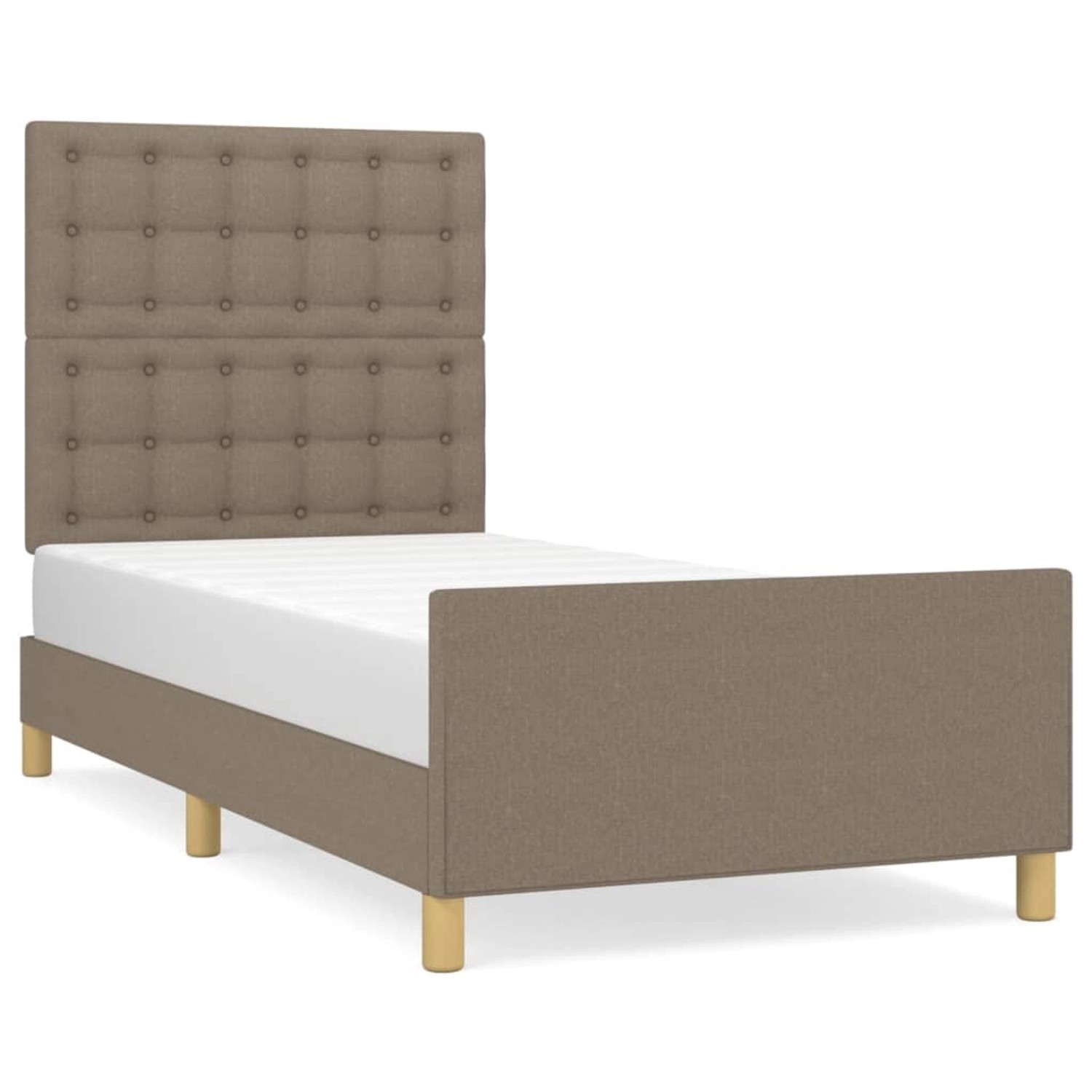 vidaXL Bettgestell mit Kopfteil Taupe 100x200 cm Stoff Modell 71398161 vidaXL Bettgestell mit Kopfteil Taupe 100x200 cm Stoff Modell 71398161 von VIDAXL
