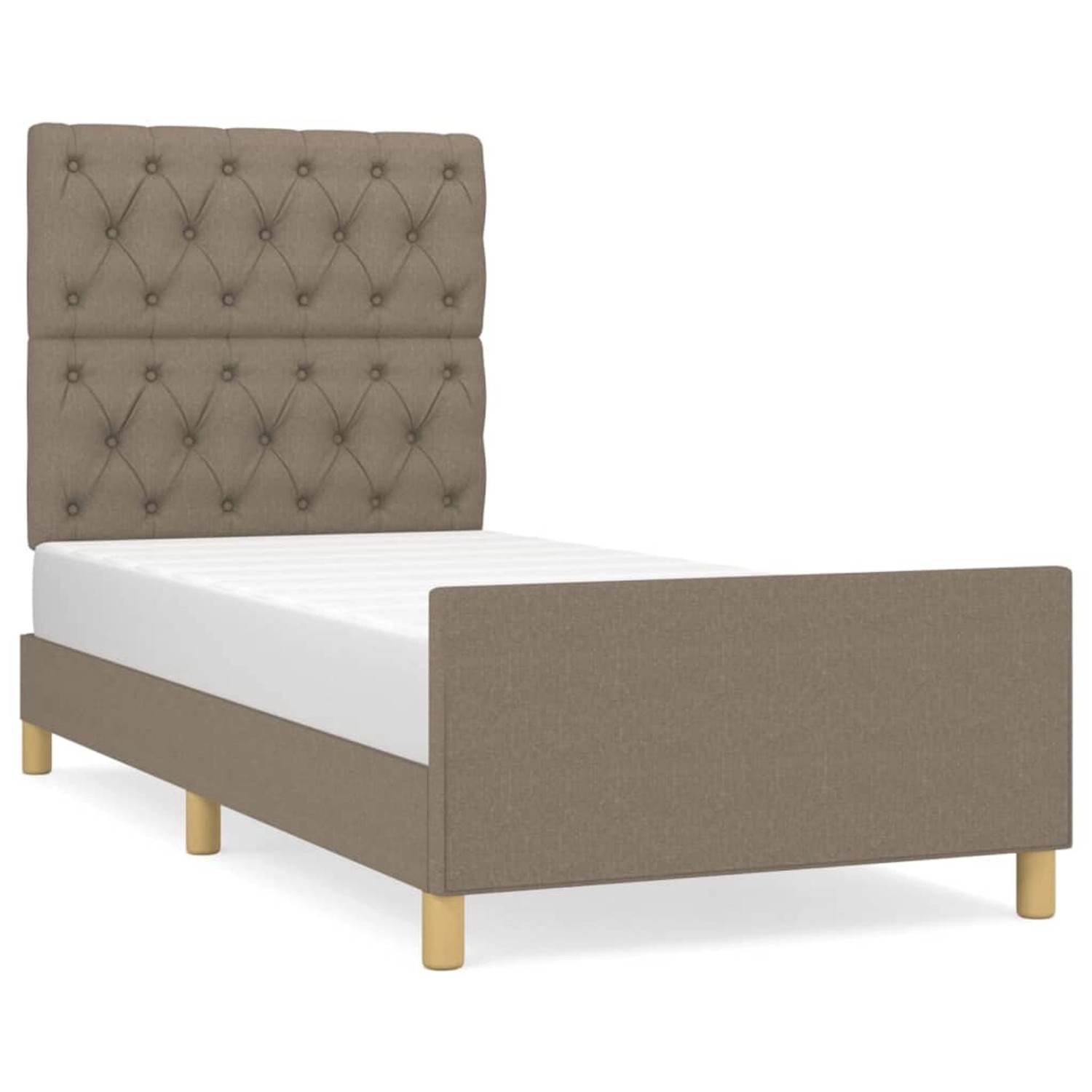 vidaXL Bettgestell mit Kopfteil Taupe 80x200 cm Stoff Modell 51368938 vidaXL Bettgestell mit Kopfteil Taupe 80x200 cm Stoff Modell 51368938 von VIDAXL