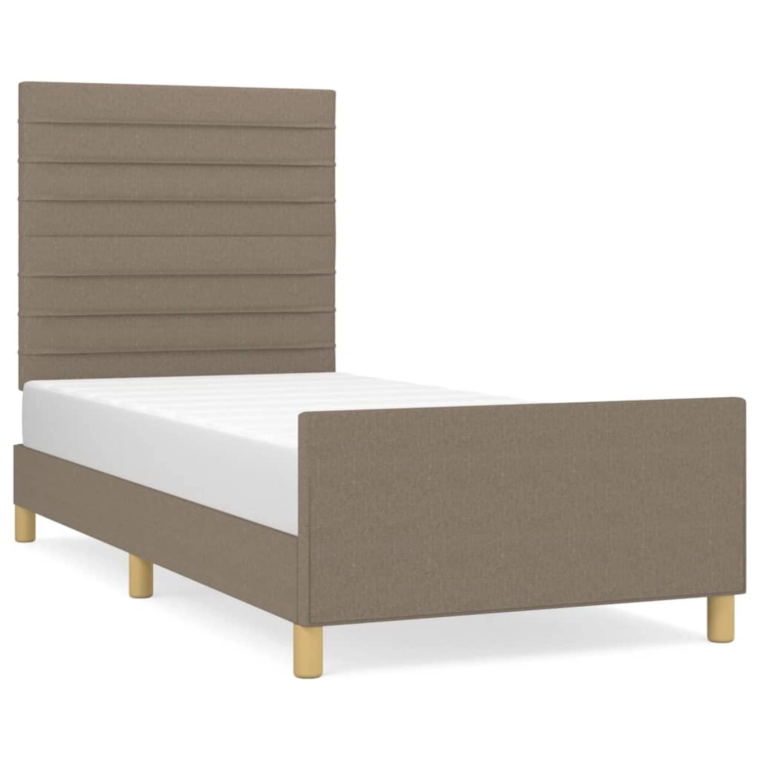 vidaXL Bettgestell mit Kopfteil Taupe 90x190 cm Stoff Modell 71376482 von VIDAXL