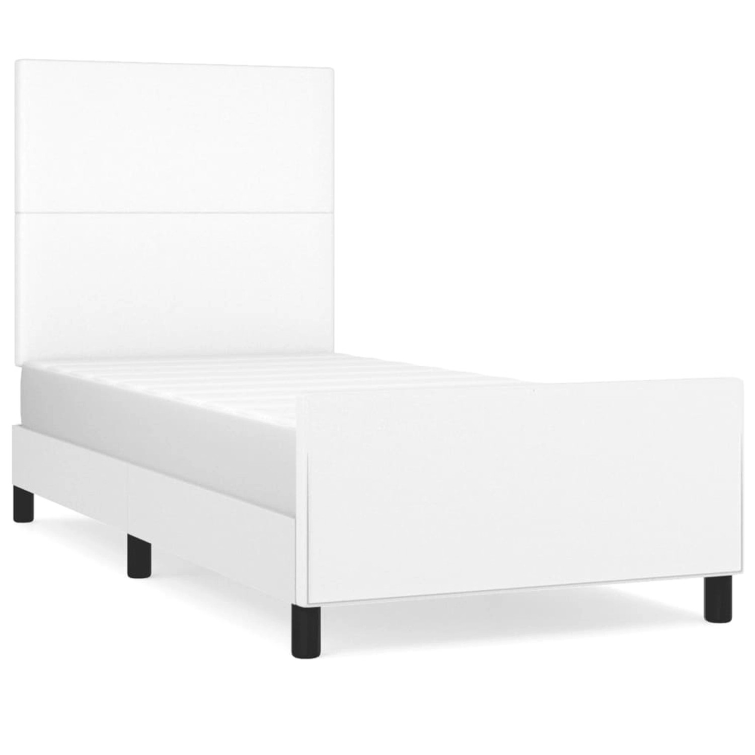 vidaXL Bettgestell mit Kopfteil Weiß 100x200 cm Kunstleder Modell 11394676 vidaXL Bettgestell mit Kopfteil Weiß 100x200 cm Kunstleder Modell 11394676 von VIDAXL