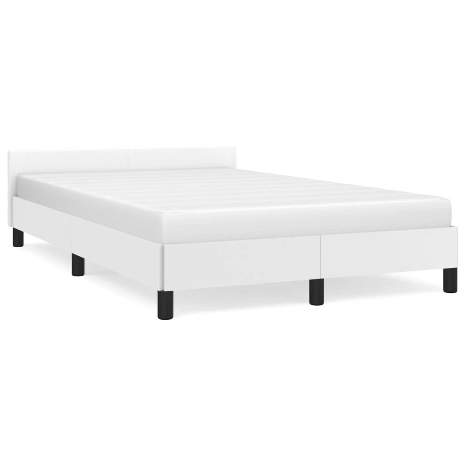 vidaXL Bettgestell mit Kopfteil Weiß 120x200 cm Kunstleder Modell 31370689 vidaXL Bettgestell mit Kopfteil Weiß 120x200 cm Kunstleder Modell 31370689 von VIDAXL