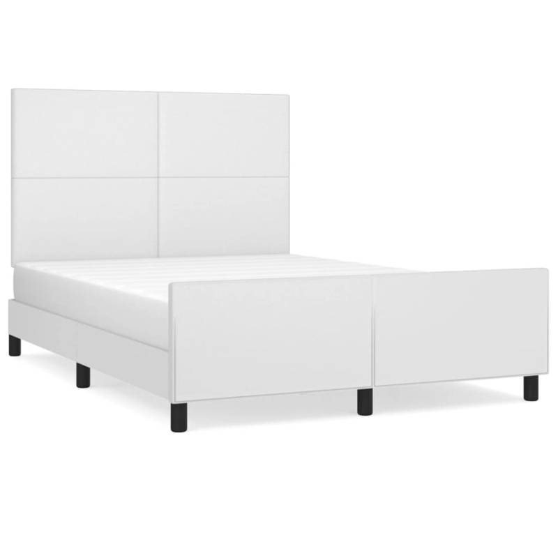 vidaXL Bettgestell mit Kopfteil Weiß 140x200 cm Kunstleder Modell 41396024 von VIDAXL