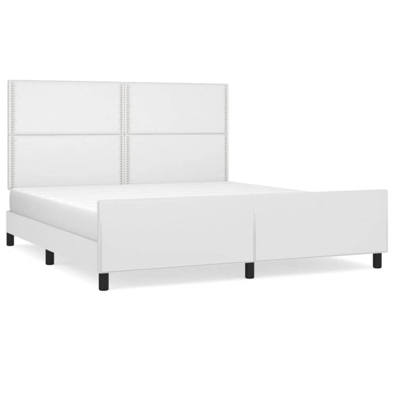 vidaXL Bettgestell mit Kopfteil Weiß 180x200 cm Kunstleder Modell 21377953 von VIDAXL