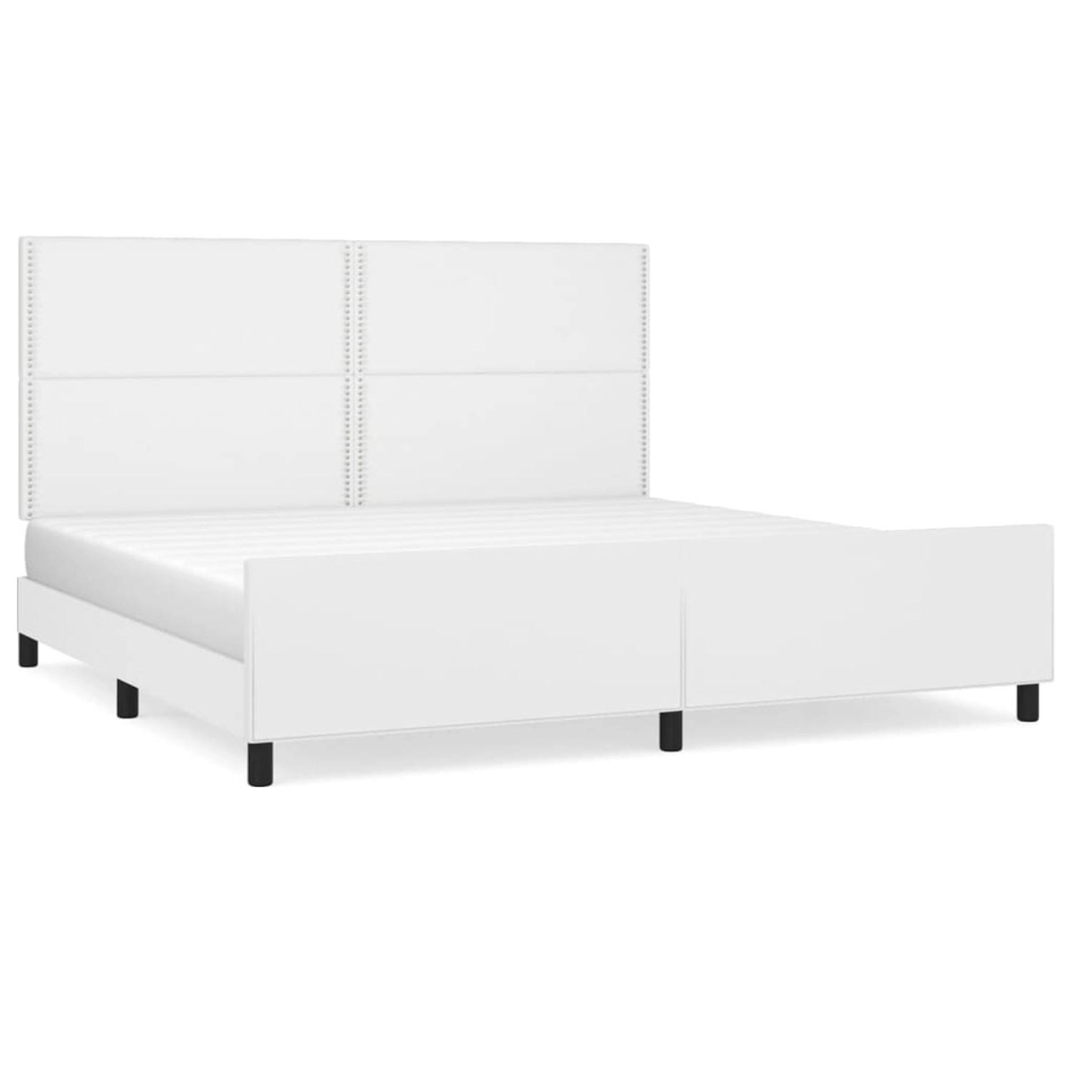 vidaXL Bettgestell mit Kopfteil Weiß 200x200 cm Kunstleder Modell 11357317 vidaXL Bettgestell mit Kopfteil Weiß 200x200 cm Kunstleder Modell 11357317 von VIDAXL