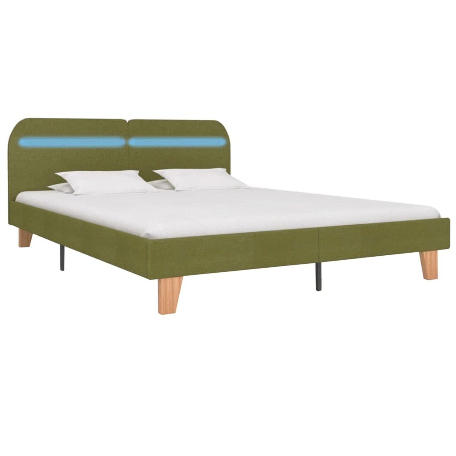 vidaXL Bettgestell mit LED Grün Stoff 160x200 cm Modell 1615739 vidaXL Bettgestell mit LED Grün Stoff 160x200 cm Modell 1615739 von VIDAXL