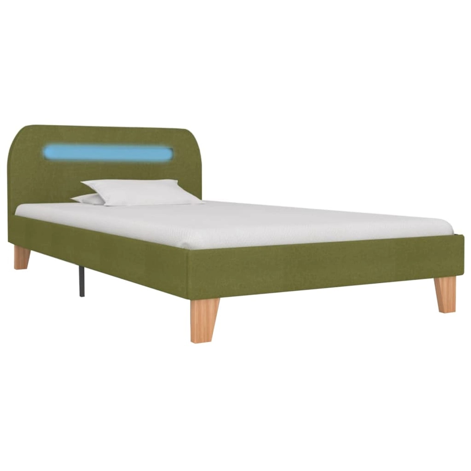 vidaXL Bettgestell mit LED Grün Stoff 90x200 cm Modell 1615736 vidaXL Bettgestell mit LED Grün Stoff 90x200 cm Modell 1615736 von VIDAXL