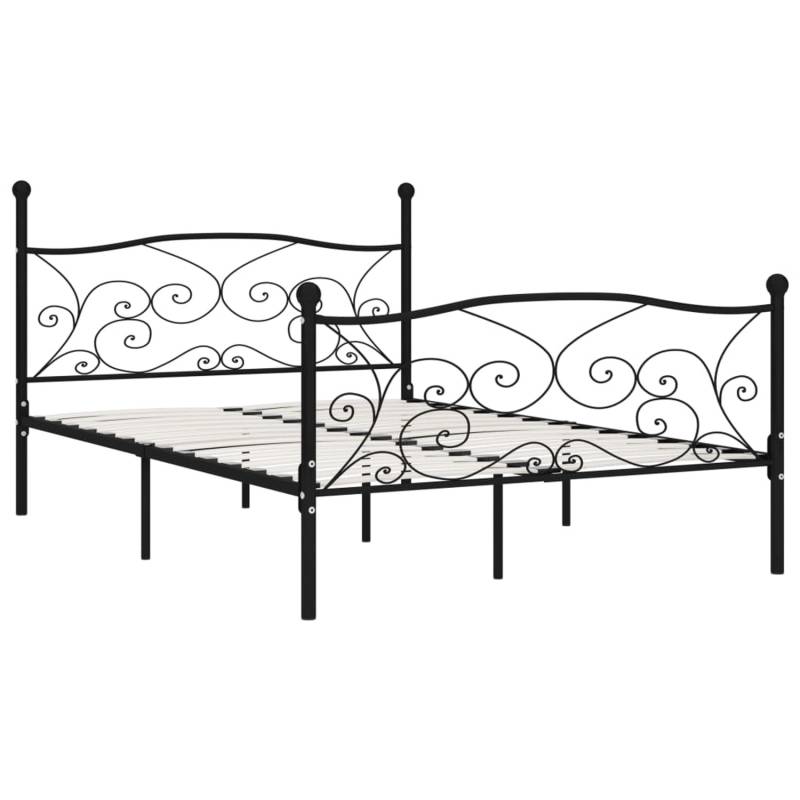 vidaXL Bettgestell mit Lattenrost Schwarz Metall 120 x 200 cm Modell 1618225 von VIDAXL