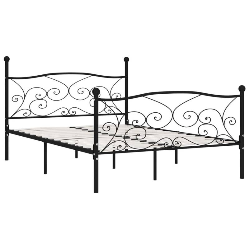 vidaXL Bettgestell mit Lattenrost Schwarz Metall 160 x 200 cm Modell 1618227 von VIDAXL