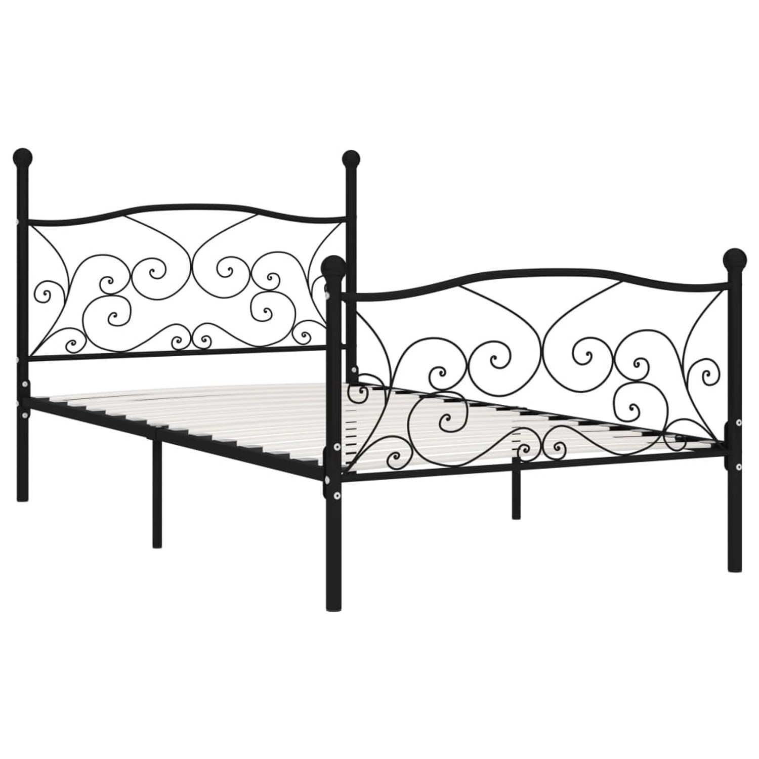 vidaXL Bettgestell mit Lattenrost Schwarz Metall 90x200 cm Modell 1618223 von VIDAXL