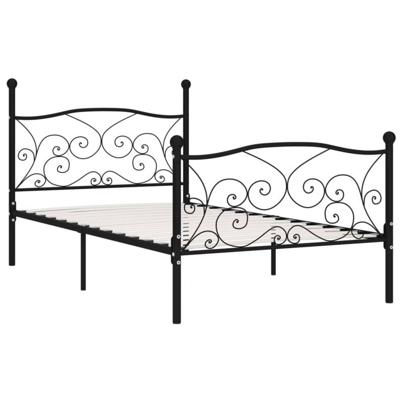 vidaXL Bettgestell mit Lattenrost Schwarz Metall 90x200 cm Modell 1618223 von VIDAXL