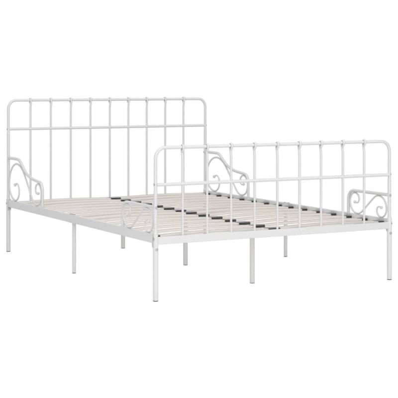 vidaXL Bettgestell mit Lattenrost Weiß Metall 120x200 cm Modell 1618372 von VIDAXL