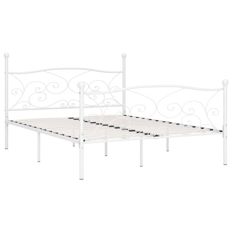 vidaXL Bettgestell mit Lattenrost Weiß Metall 200 x 200 cm Modell 1618222 von VIDAXL