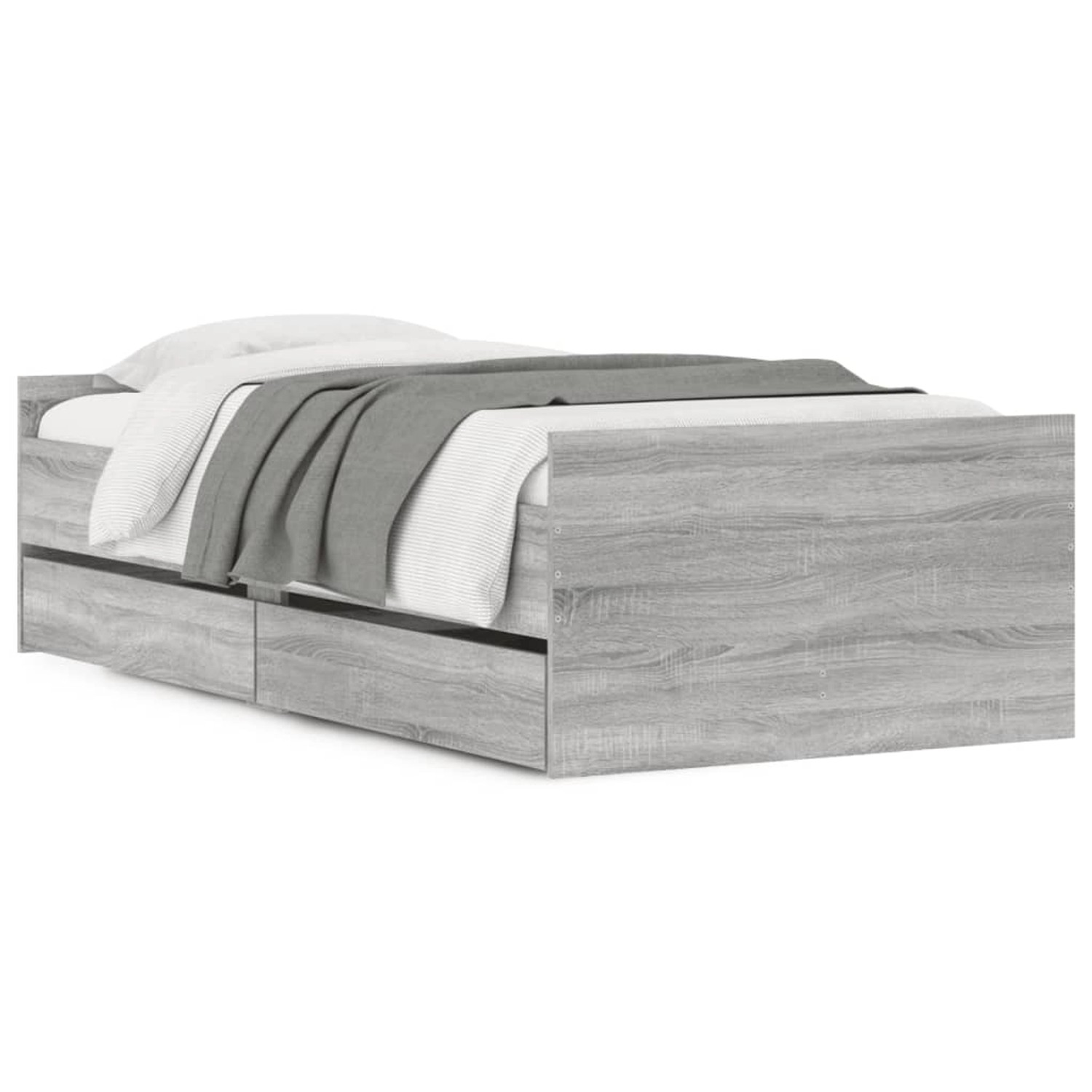 vidaXL Bettgestell mit Schubladen Grau Sonoma 90x200 cm Modell 11937773 von VIDAXL